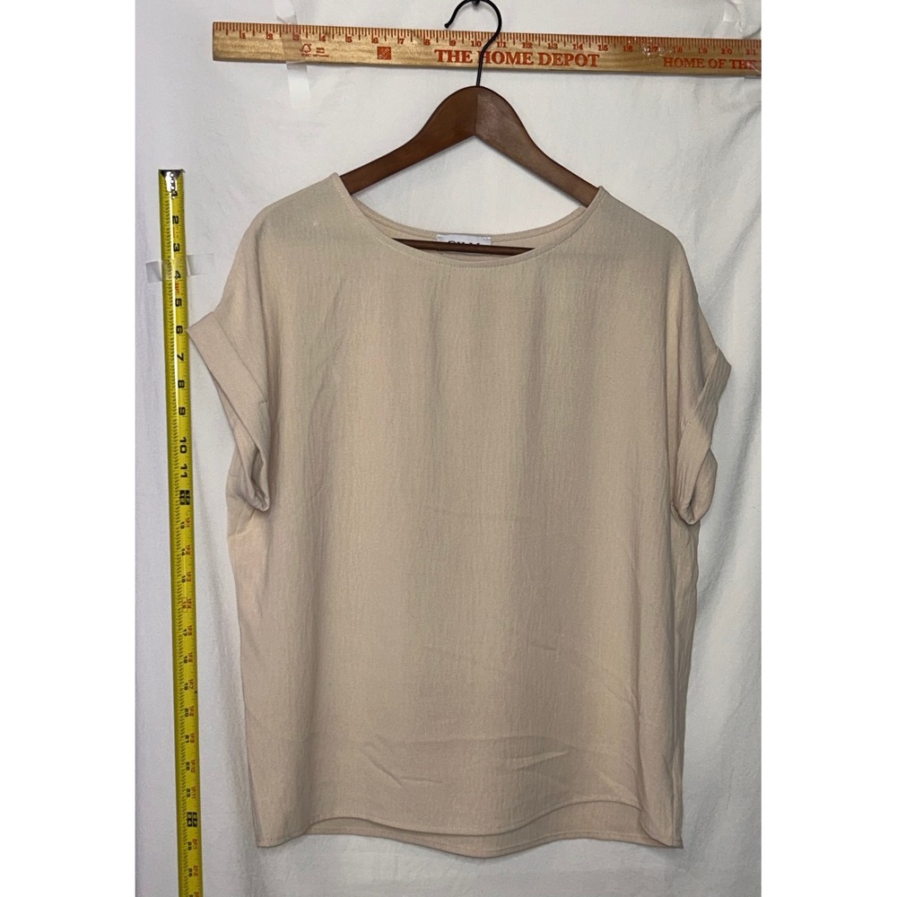 GILLI‎ Women Beige Crew Neck Dolman Sleeve Top Size L
